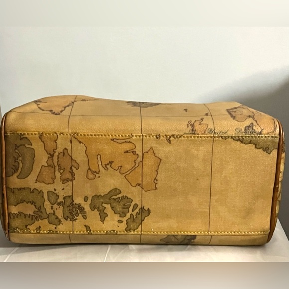 Alviero Martini Leather Handbag Brown Purse Boston Speedy Bag Satchel Milan Bags - Picture 7 of 12